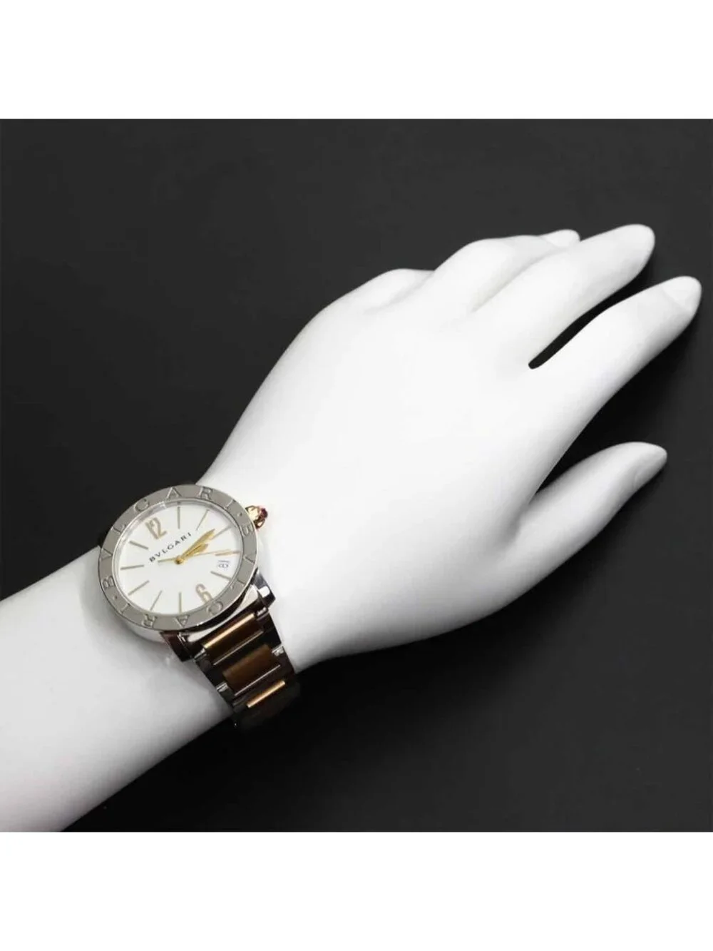 Bvlgari Watch PG Pink Gold Date White Automatic Winding